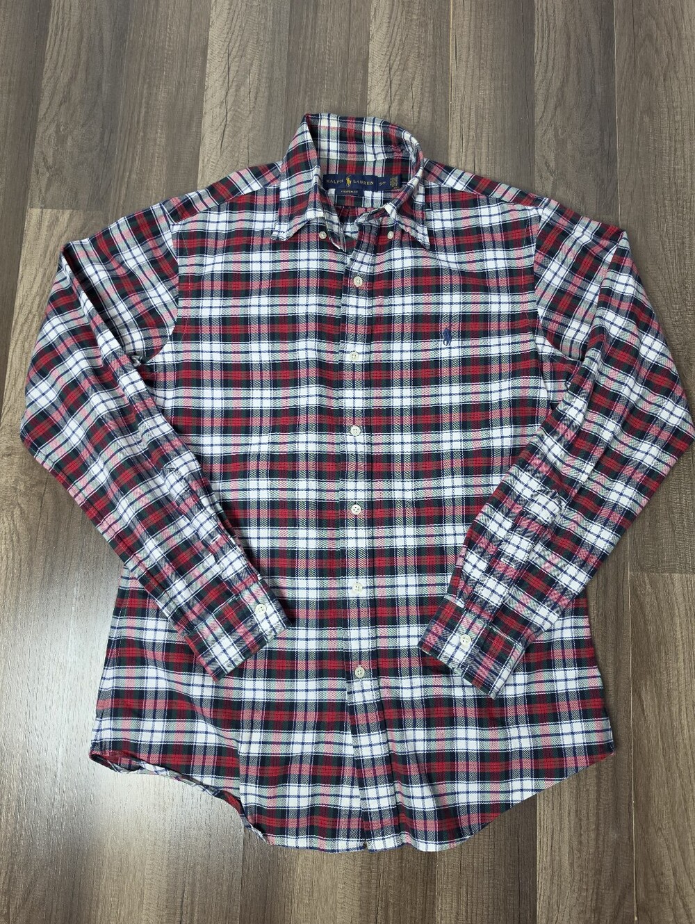 Ralph Lauren Custom Fit Plaid Button-Down Shirt Preppy Ivy League Classic. S